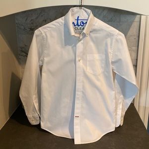 Tommy Hilfiger Boys White Long-Sleeved Button Down Shirt (Size 10)